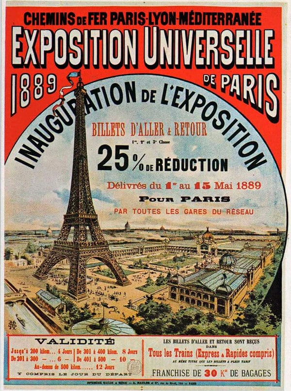 Cartel de la Exposición Universal de París de 1889